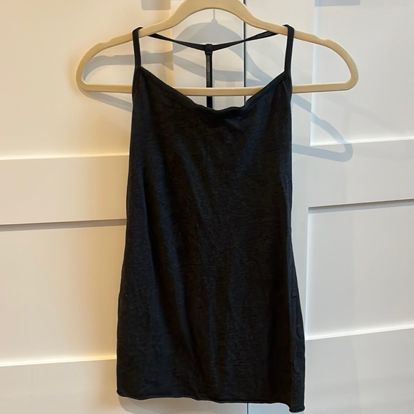 Lululemon Dark Grey Spaghetti Strap Tank Top (with built in bra) - Picture 1 of 2
